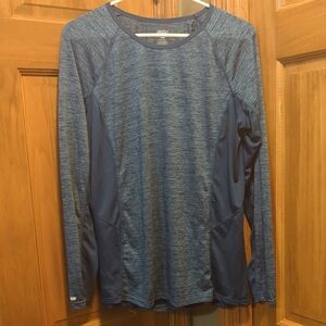 Danskin Now XL Fitted Blue Long Sleeve Athletic Top